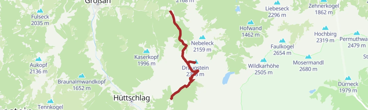 Route map: Großarltal: Draugsteinalmen - Draugstein - Filzmoosalm